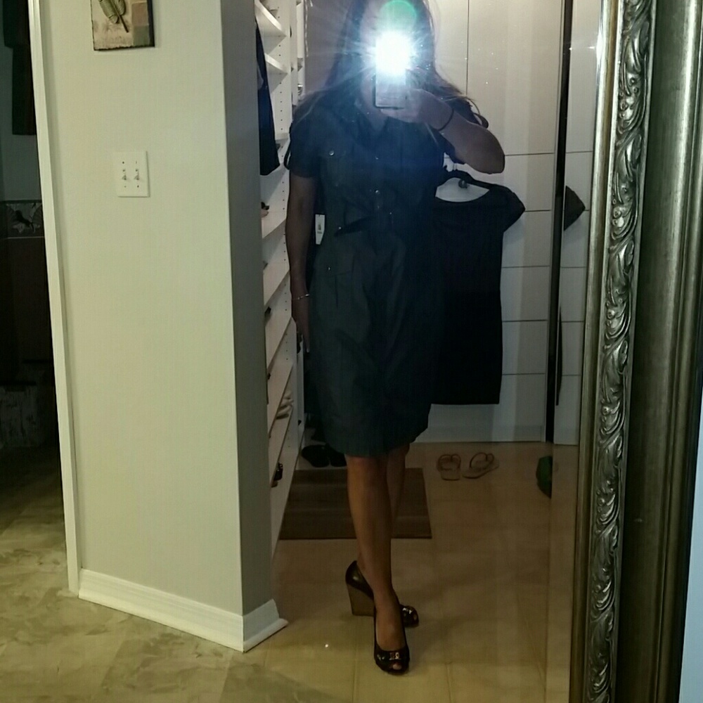 Calvin Klein military style shirt dress - Picture 3 of 4